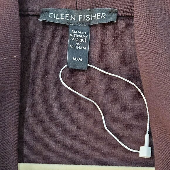 Eileen Fisher Cassis Ponte Open Front Jacket Cardigan Medium Brown NWOT - Picture 10 of 10
